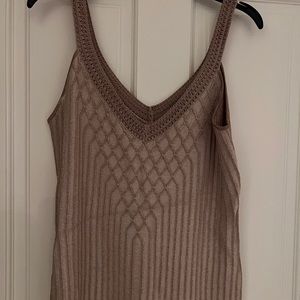 Gold/tan knitted tank top